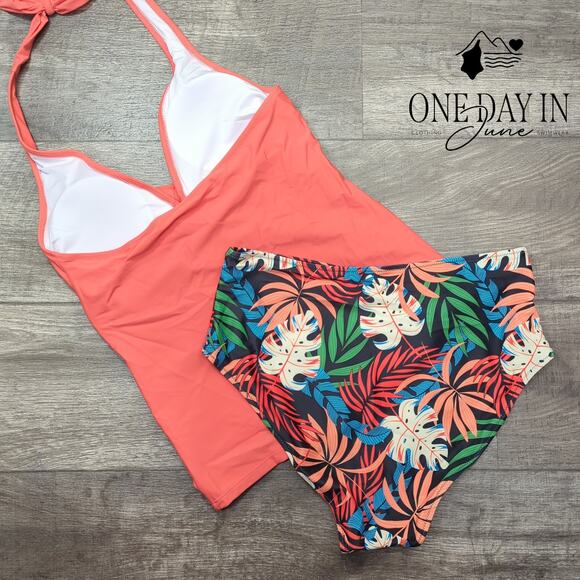 Suuksess Halter Cross Front Tankini Swimsuit Size L - Picture 6 of 6